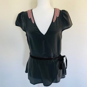 Anthropologie Floreat Avian Silk Blouse Size 6